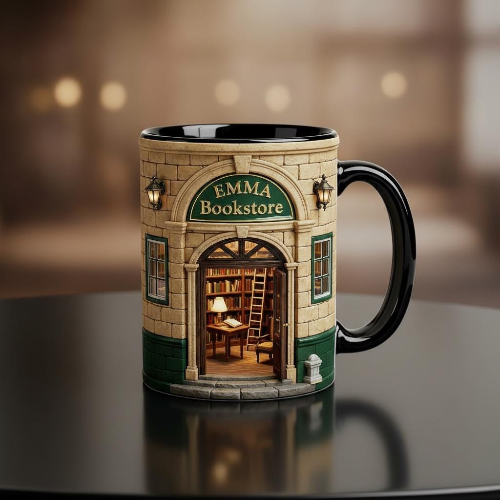 Personalized Bookshop Coffee Cup, Custom Book Lover Accent Mug, Librarian Reader Gift - image 3