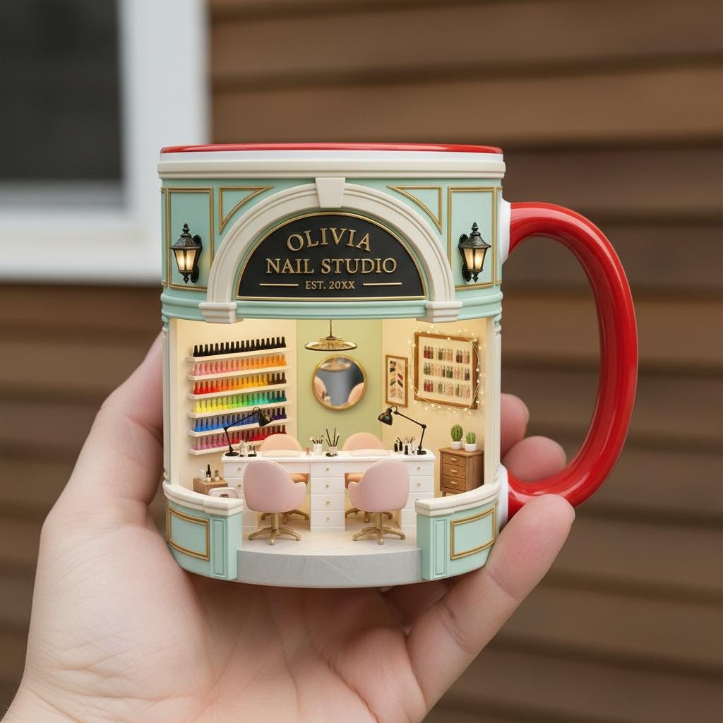 Personalized Nail Artist Coffee Cup, Custom Nail Salon Accent Mug, Manicure Mugs - image 2