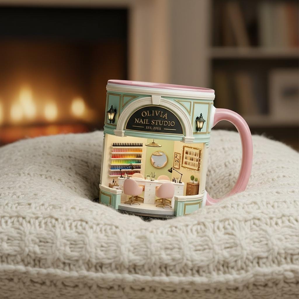 Personalized Nail Artist Coffee Cup, Custom Nail Salon Accent Mug, Manicure Mugs - image 3