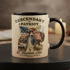 Personalized 250th Anniversary United States Mug, Descendant of a Patriot 1776–2026 Coffee Cup, Historic American Heritage Gift