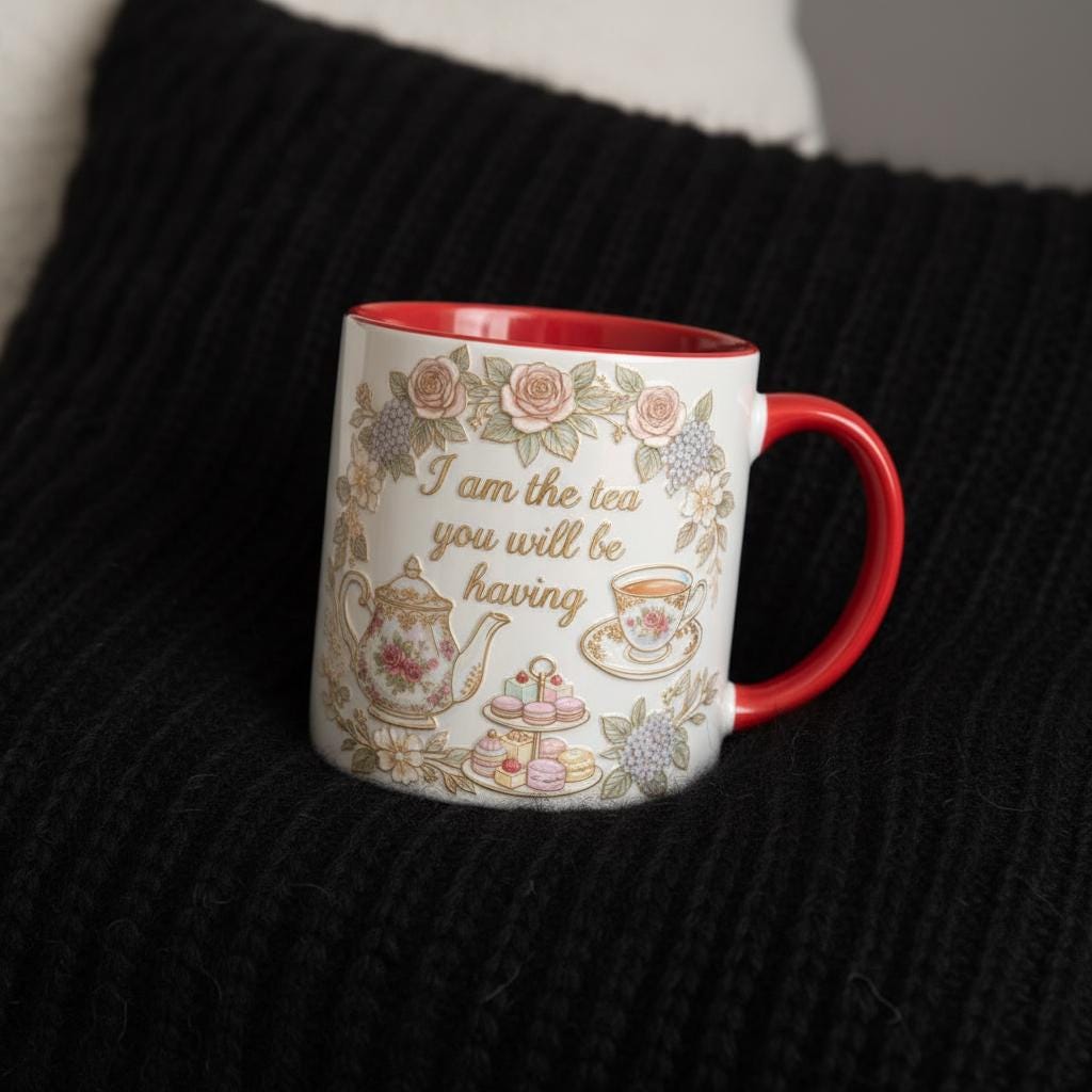 I Am The Tea You Will Be Having Mug, Bookish Romance Reader Accent Cup, Gift For Book Lover - image 3