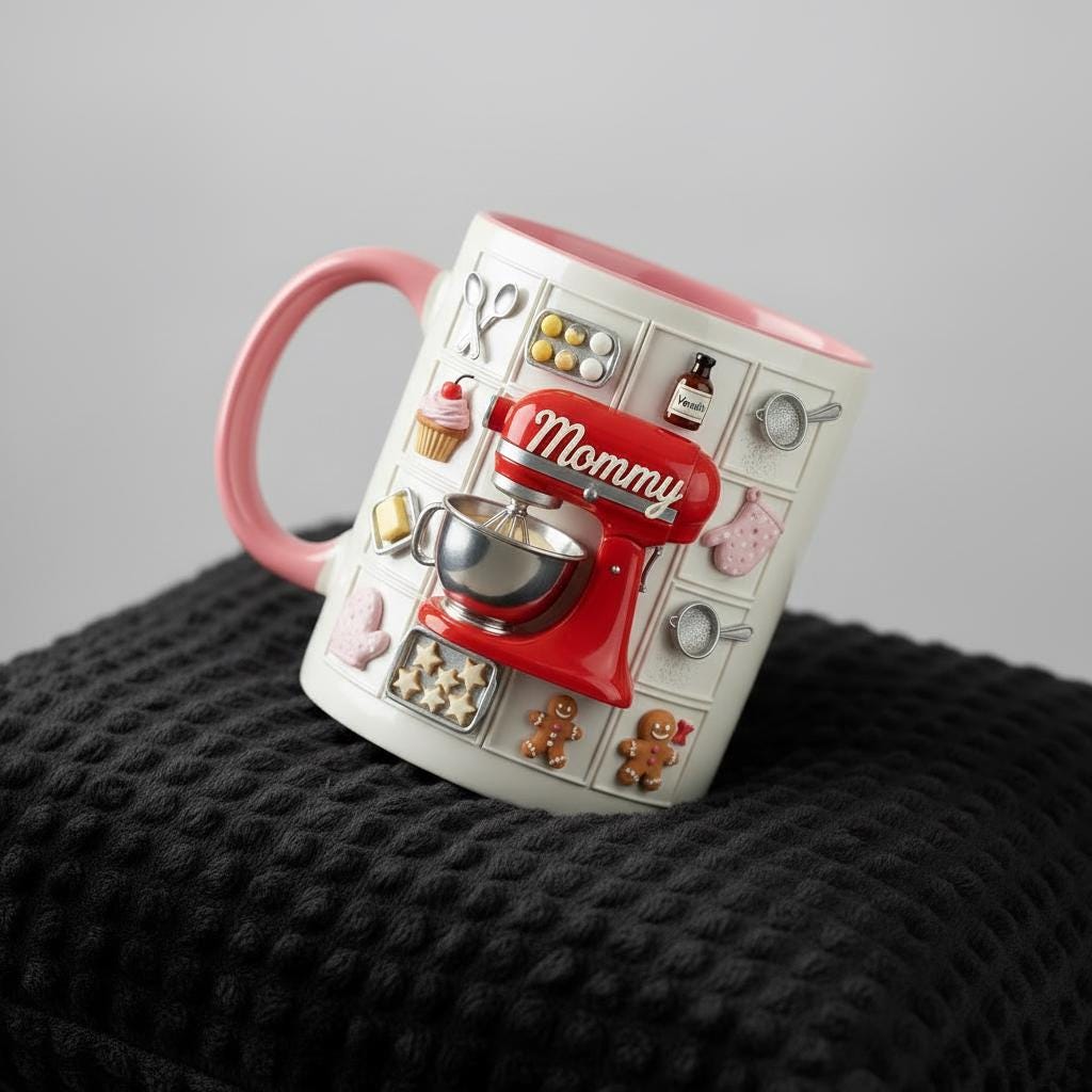 Personalized Baking Lover Mug, Baker Mug with Name, Baking Tools 2D Flat Coffee Cup, Mother's Day Gift - image 3