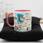 Personalized Baking Lover Mug, Baker Mug with Name, Baking Tools 2D Flat Coffee Cup, Mother's Day Gift - image 3