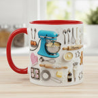 Personalized Baking Lover Mug, Baker Mug with Name, Baking Tools 2D Flat Coffee Cup, Mother's Day Gift - image 2