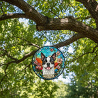 Custom Boston Terrier Dog Portrait Stained Glass Suncatcher, Stained Glass Dog Memorial, Custom Dog Portrait from Photo, Sympathy Gifts - image 3