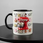 Personalized Baking Lover Mug, Baker Mug with Name, Baking Tools 2D Flat Coffee Cup, Mother's Day Gift