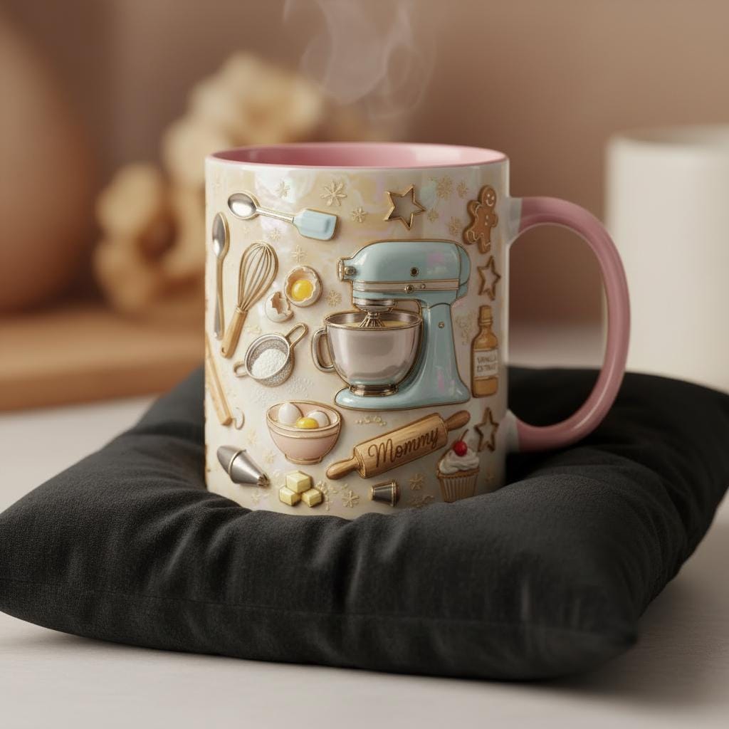Personalized Baking Mug, Custom Name Cooking Lover Coffee Cup, Baker Tools, Mothers Day Gift - image 2