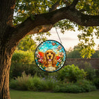 Custom Cocker Spaniel  Dog Portrait Stained Glass Suncatcher, Stained Glass Dog Memorial, Custom Dog Portrait from Photo, Sympathy Gifts - image 4