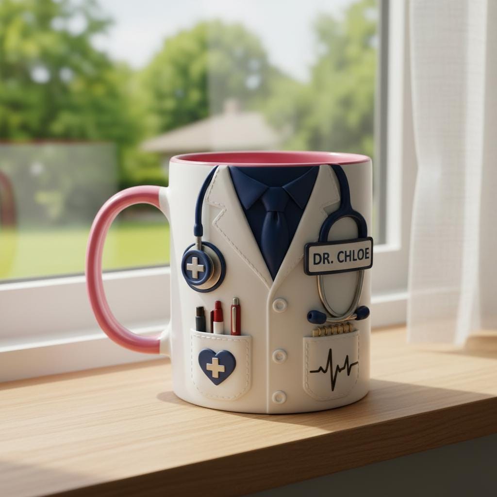 Custom Doctor Mug, Personalized Name Medical Gift, Mom Dad Appreciation Cup, Nurse & Physician Mugs - image 4