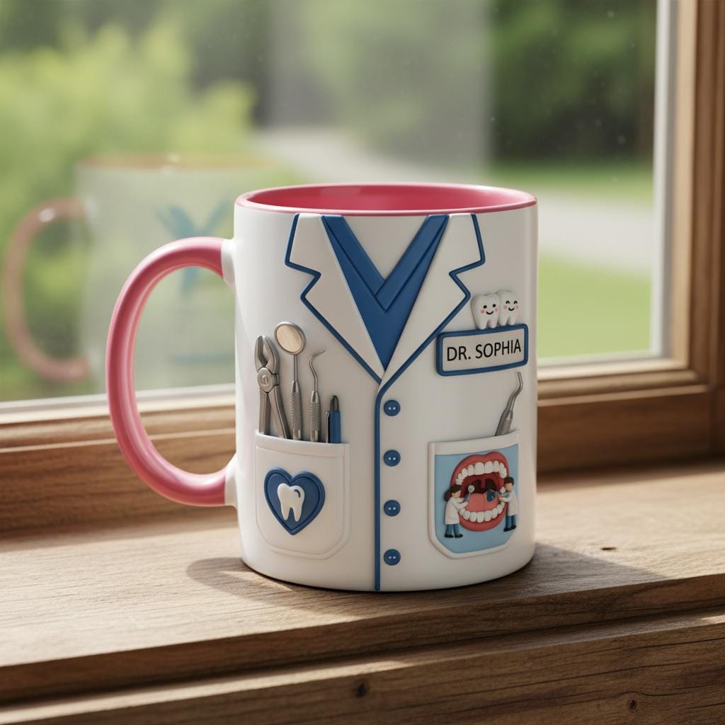 Custom Dentist Mug, Personalized Doctor Gift, Mom/Dad Appreciation Coffee Cup, Nurse Mugs - image 4