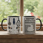 Custom Doctor Nutritional Facts Mug, Personalized Medical Gift, Mom Dad Appreciation Coffee Cup, Nurse Mugs - image 3