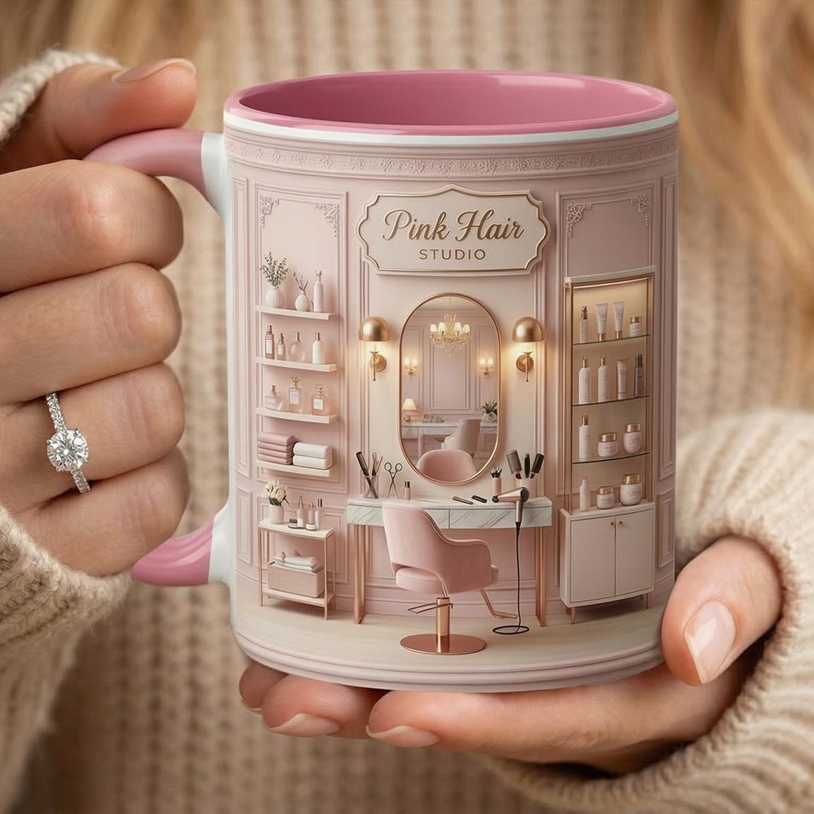 Personalized Hair Salon Faux 3D Effect Mug, Hair Stylist Mug, Gift For Her - image 4