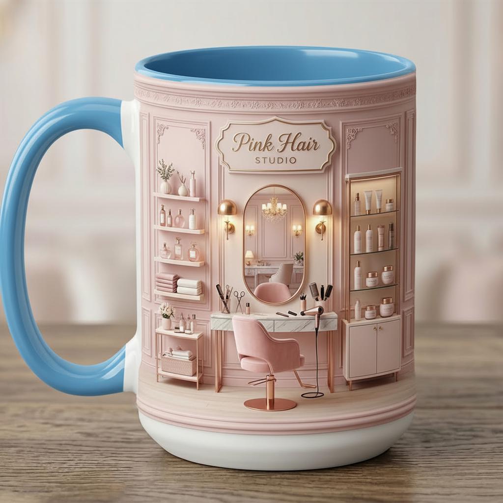 Personalized Hair Salon Faux 3D Effect Mug, Hair Stylist Mug, Gift For Her - image 5