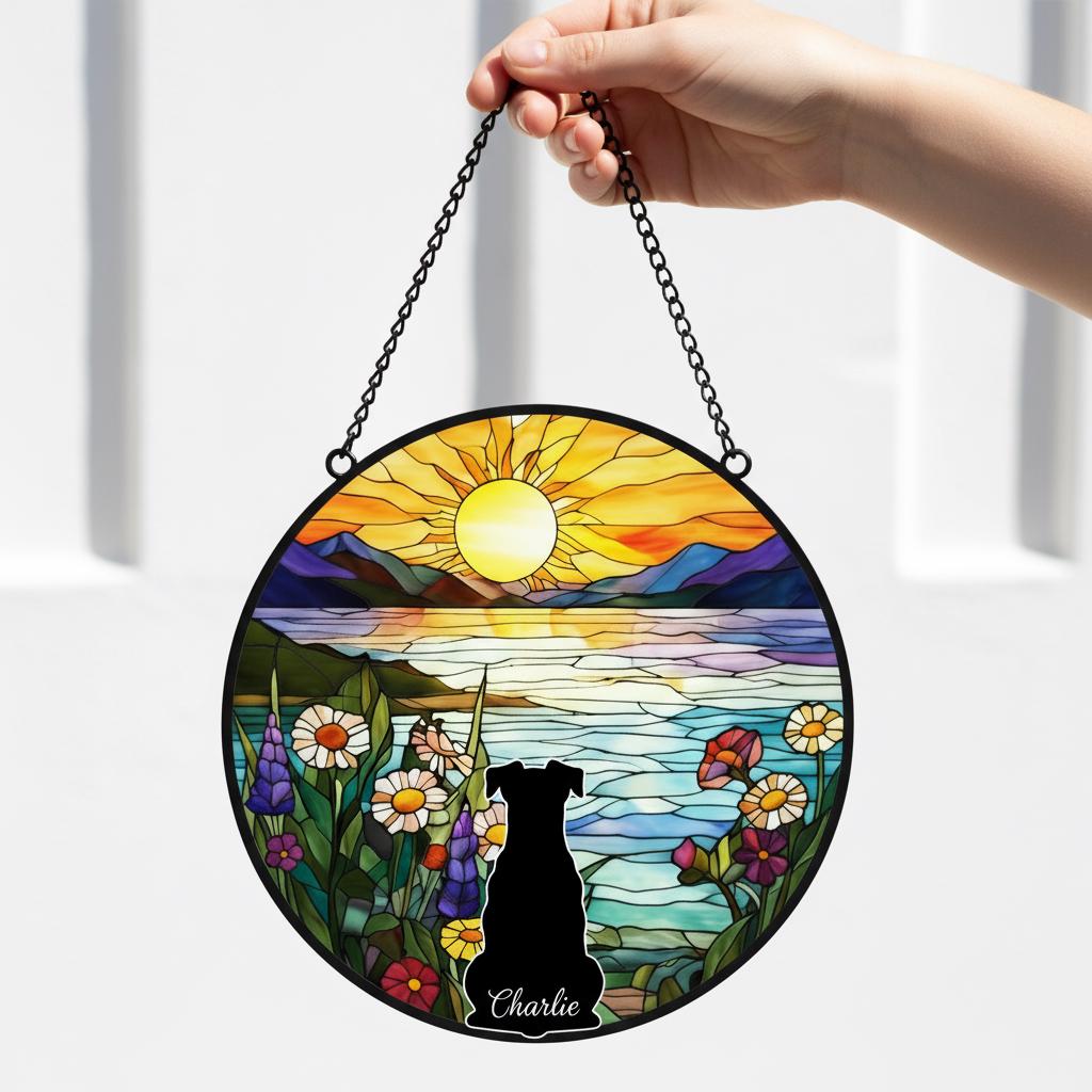 Custom Miniature Schnauzer   Dog Memorial Suncatcher With Name , Personalized  Dog Memorial Suncatcher , Puppy Loss Gift,In Loving Memory - image 3