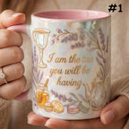 I Am The Tea You Will Be Having Mug, Faux 3D Lavender Design, Bookish Tea Romance Reader Gift - image 3