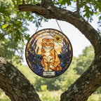 Custom  Scottish Fold  Cat Memorial Stained Glass, Loss of Pet Sympathy Gift, Cat With Name Suncatcher,  Custom Pet Image Gift - image 4
