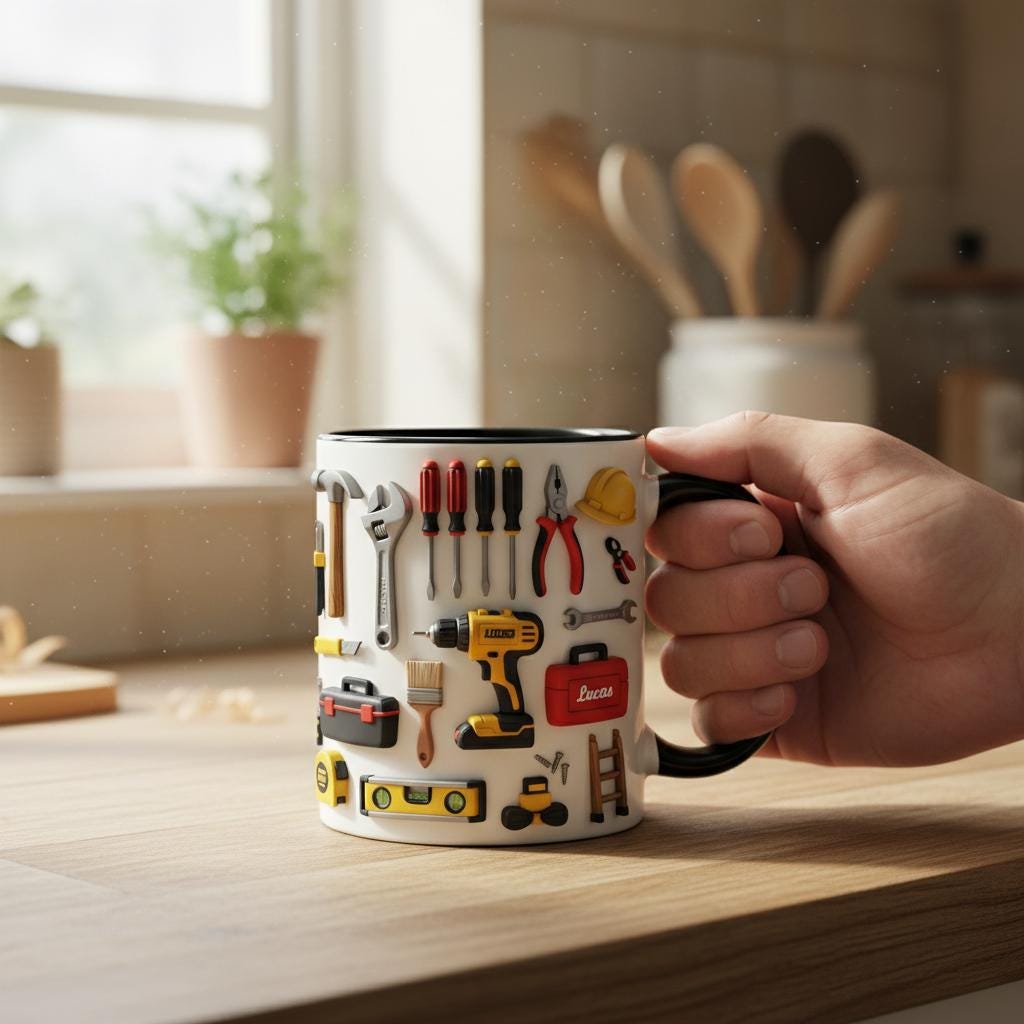 Personalized Handyman Mug, Custom Name Grandpa Dad Coffee Cup, Father's Day Gift - image 3