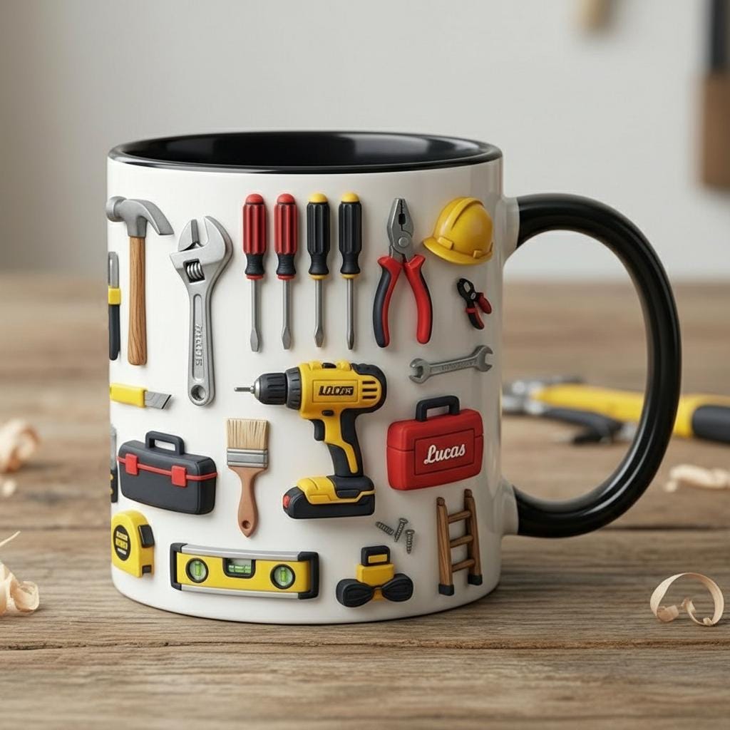 Personalized Handyman Mug, Custom Name Grandpa Dad Coffee Cup, Father's Day Gift