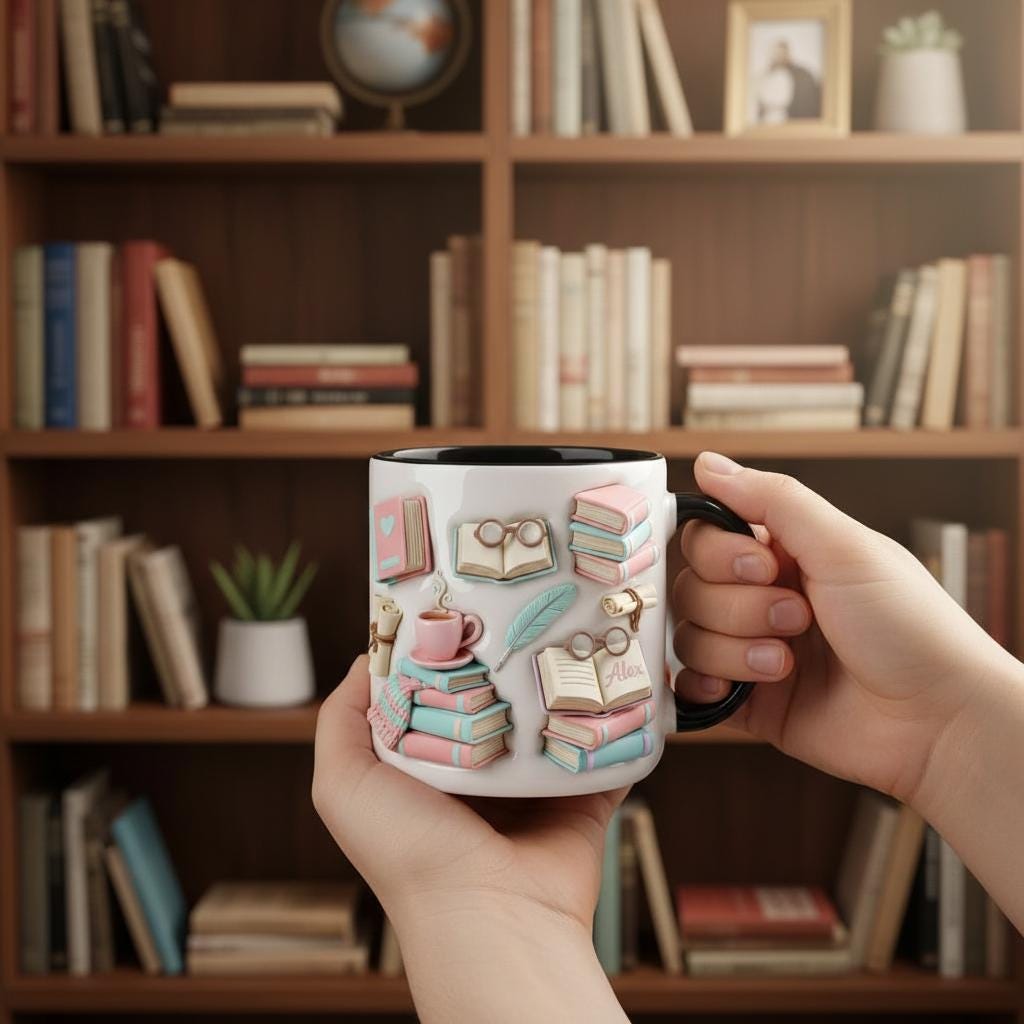 Personalized Book Lover Mug, Custom Name Bookish Coffee Cup, Gift for Reading Lover Cups - image 2