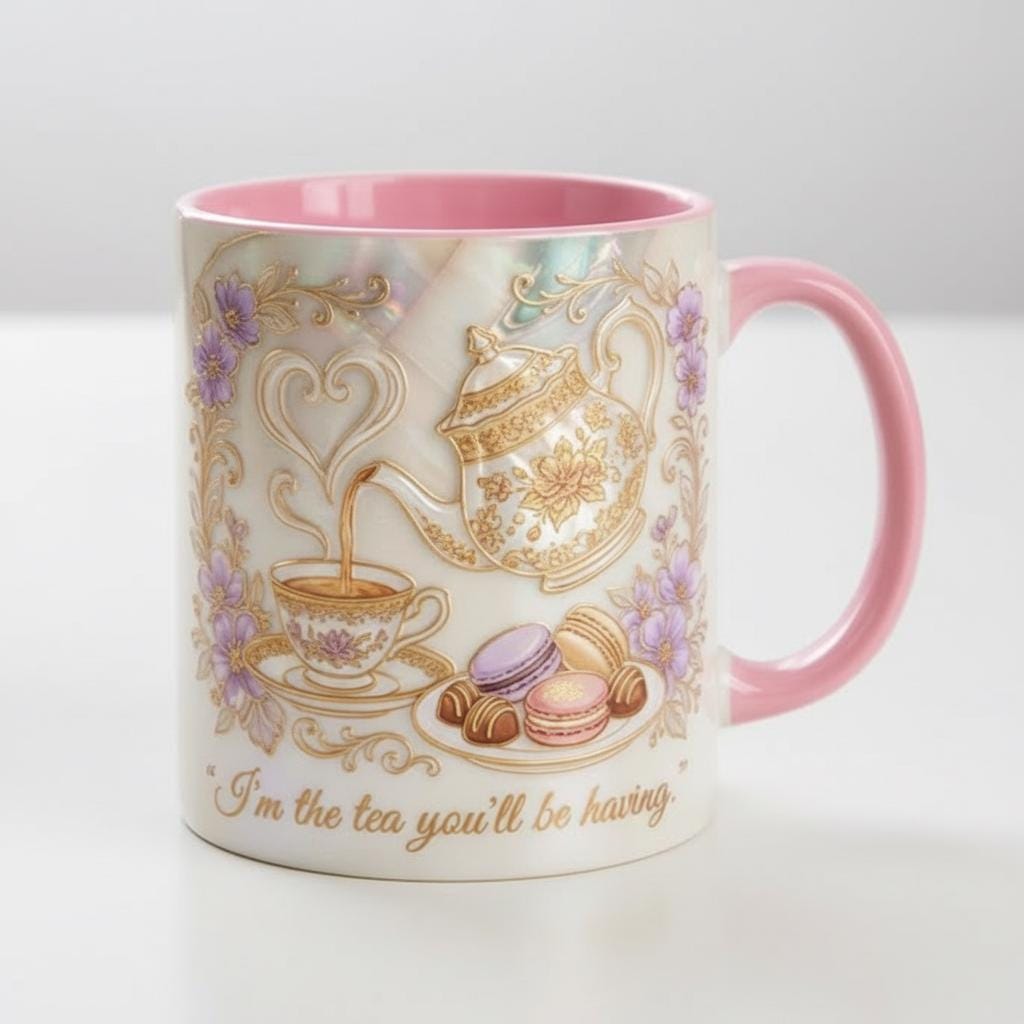 I Am The Tea You Will Be Having Mug, 3D Effect Bookish Romance Reader Accent Cup, Gift For Book Lover - image 2