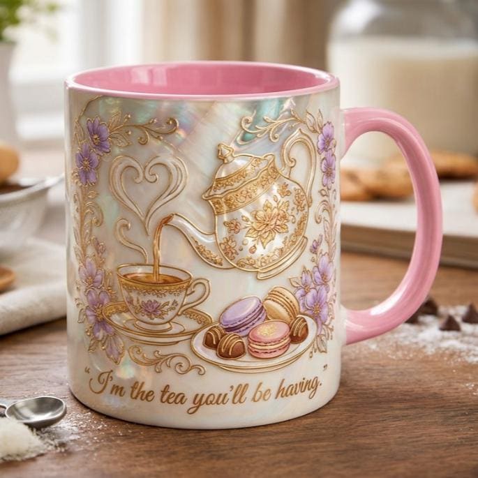 I Am The Tea You Will Be Having Mug, 3D Effect Bookish Romance Reader Accent Cup, Gift For Book Lover