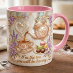 I Am The Tea You Will Be Having Mug, 3D Effect Bookish Romance Reader Accent Cup, Gift For Book Lover