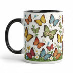 Retro Personalized Butterfly Mug, Custom Name Butterfly Lover Coffee Mugs, Gift for Men Women