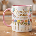 Grandma's Garden Mug, Personalized Gifts for Mom, Birth Flower Mom Gifts from Daughter, Mother's Day Accent Mug