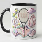 Personalized Tennis Faux 3D Effect Accent Mug, Tennis Coffee Cup, Gift For Tennis Lover - image 4