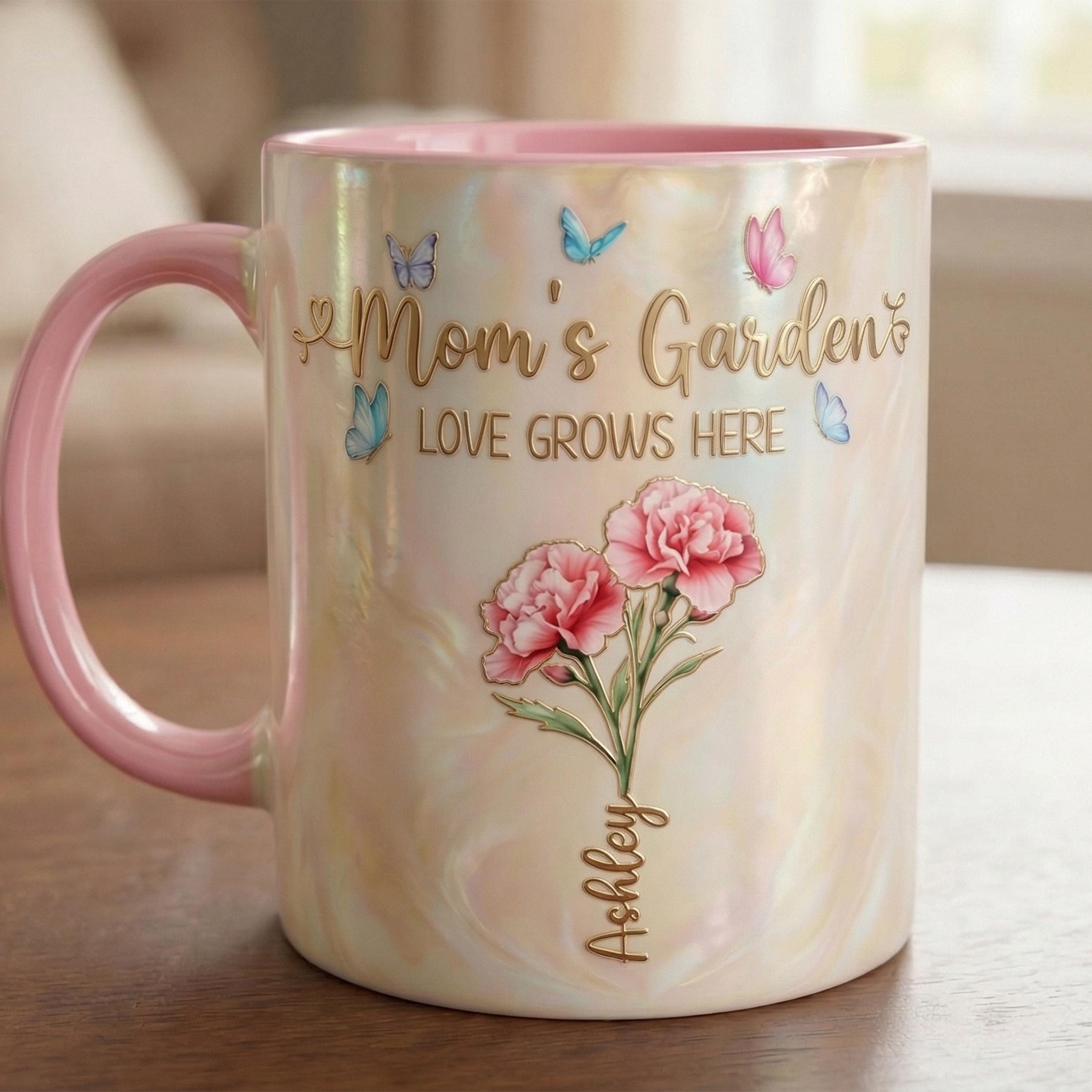 Personalized Grandma Flowers Mug, Mother's Day Gift, Grandmas Garden, Faux 3D Effect - image 2