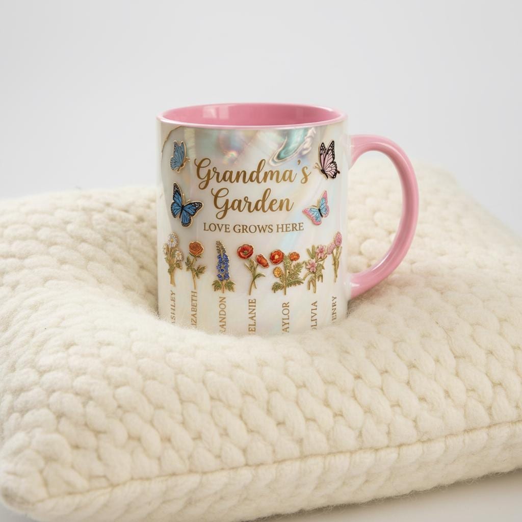 Grandma's Garden Mug, Personalized Gifts for Mom, Birth Flower Mom Gifts from Daughter, Mother's Day Accent Mug - image 4