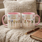 First Mom Now Gran Mug, Personalized Gifts for Mom, Birth Flower Gifts from Daughter, Mother's Day Accent Mug - image 4