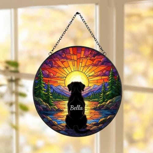 Custom  Labrador Retriever Dog Memorial Suncatcher, Pet Memorial Gift, Loss of Pet Sympathy Gift, Dog Loss Gift,  Gift For Dog Lovers - image 2