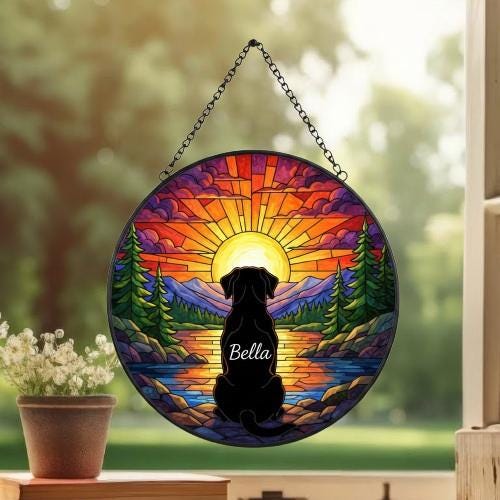 Custom  Labrador Retriever Dog Memorial Suncatcher, Pet Memorial Gift, Loss of Pet Sympathy Gift, Dog Loss Gift,  Gift For Dog Lovers - image 3
