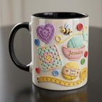 Personalized Crochet Mug, Custom Quilting Knitting Lover Coffee Cup, Mothers Day Gift, Gift for Mom Grandma - image 2