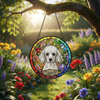 Personalized Poodle dog Stained Glass Suncatcher, Custom Pet Photo Gift, Dog Cat Remembrance Keepsake, Rainbow Bridge Window Decor - image 3