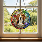 Personalized Beagle  dog Stained Glass Suncatcher, Custom Pet Photo Gift, Dog Cat Remembrance Keepsake, Rainbow Bridge Window Decor - image 5
