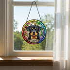 Personalized Rottweiler dog Stained Glass Suncatcher, Custom Pet Photo Gift, Dog Cat Remembrance Keepsake, Rainbow Bridge Window Decor - image 3