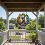 Personalized Doberman Pinscher dog  Stained Glass Suncatcher, Custom pet Gift, Dog Cat Remembrance Keepsake, Rainbow Bridge Window Decor - image 3