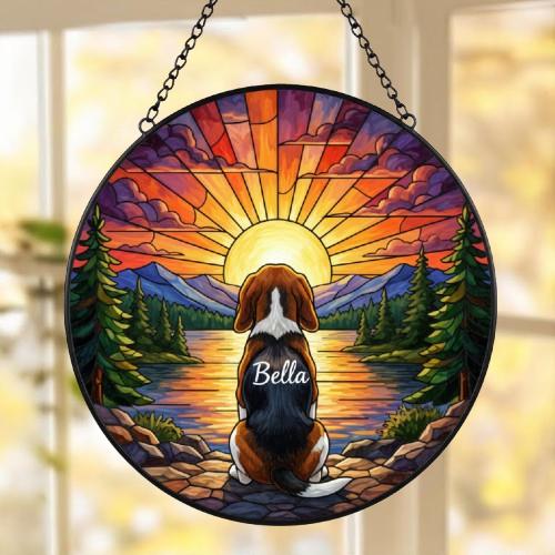 Custom Beagle dog Memorial Suncatcher, Pet Memorial Gift, Loss of Pet Sympathy Gift, Dog Loss Gift,  Gift For Dog Lovers - image 5