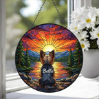 Custom Yorkshire Terrier dog Memorial Suncatcher, Pet Memorial Gift, Loss of Pet Sympathy Gift, Dog Loss Gift,  Gift For Dog Lovers