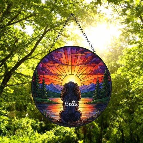 Custom Cavalier King Charles Spaniel Memorial Suncatcher, Pet Memorial Gift, Loss of Pet Sympathy Gift, Dog Loss Gift,  Gift For Dog Lovers - image 2