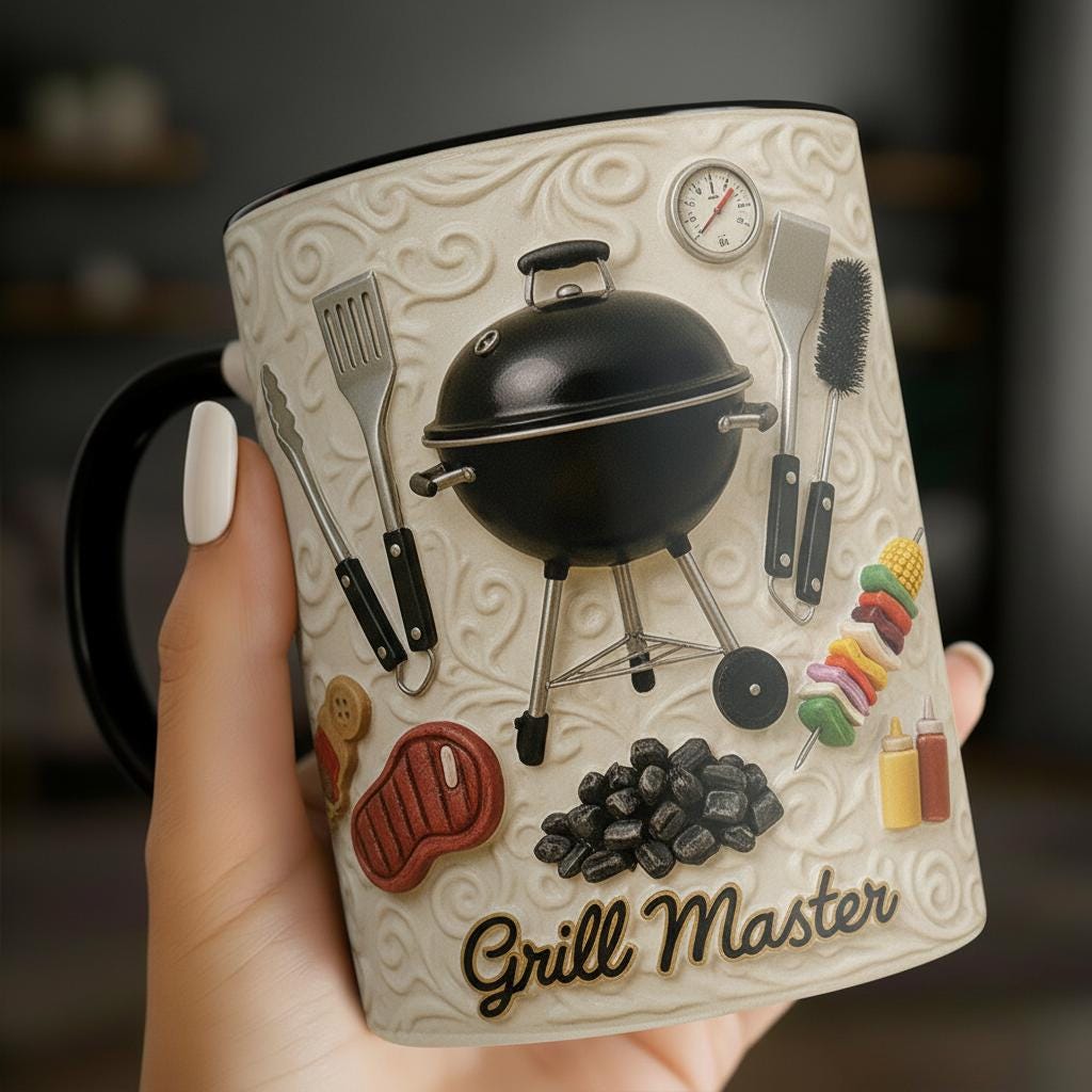 BBQ Grill Master Mug, Grilling Lover Coffee Accent Cup, Gift for Men Women - image 2