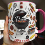 Custom Name BBQ Mug, Personalized Grilling Lover Coffee Cup, Gift for Men Women