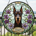 Custom Doberman Pinscher Dog Portrait Stained Glass Suncatcher, Personalized Pet Memorial Photo Suncatcher, Dog Loss Keepsake,Pet Loss Gift - image 5