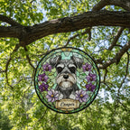Custom Miniature Schnauzer Dog Portrait Stained Glass Suncatcher,Personalized Pet Memorial Photo Suncatcher, Dog Loss Keepsake,Pet Loss Gift - image 5