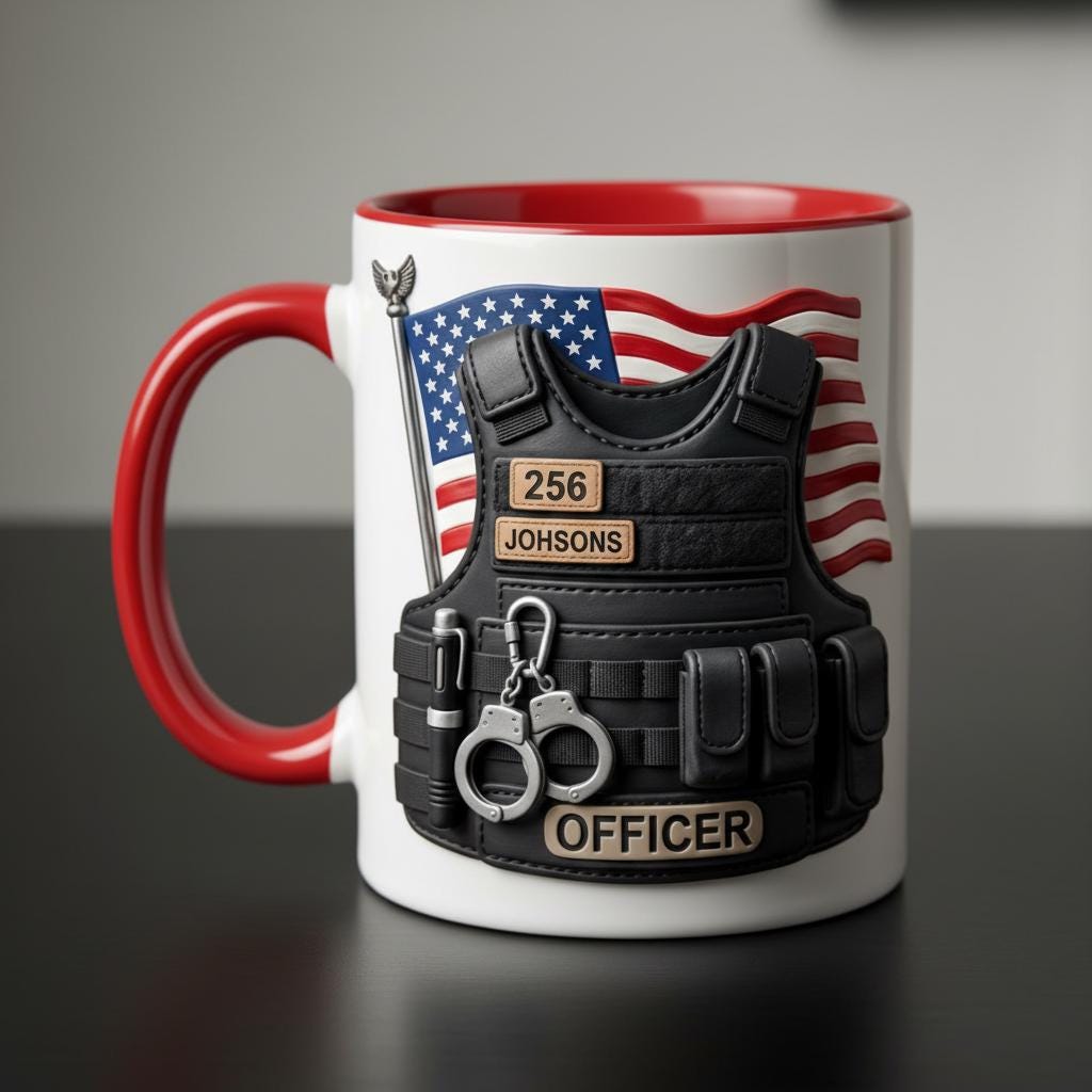 Personalized Police Bulletproof Vest Mug, Officer Uniform Cup, Policemen Coffee Mugs, Gift for Him