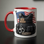 Personalized Police Bulletproof Vest Mug, Officer Uniform Cup, Policemen Coffee Mugs, Gift for Him