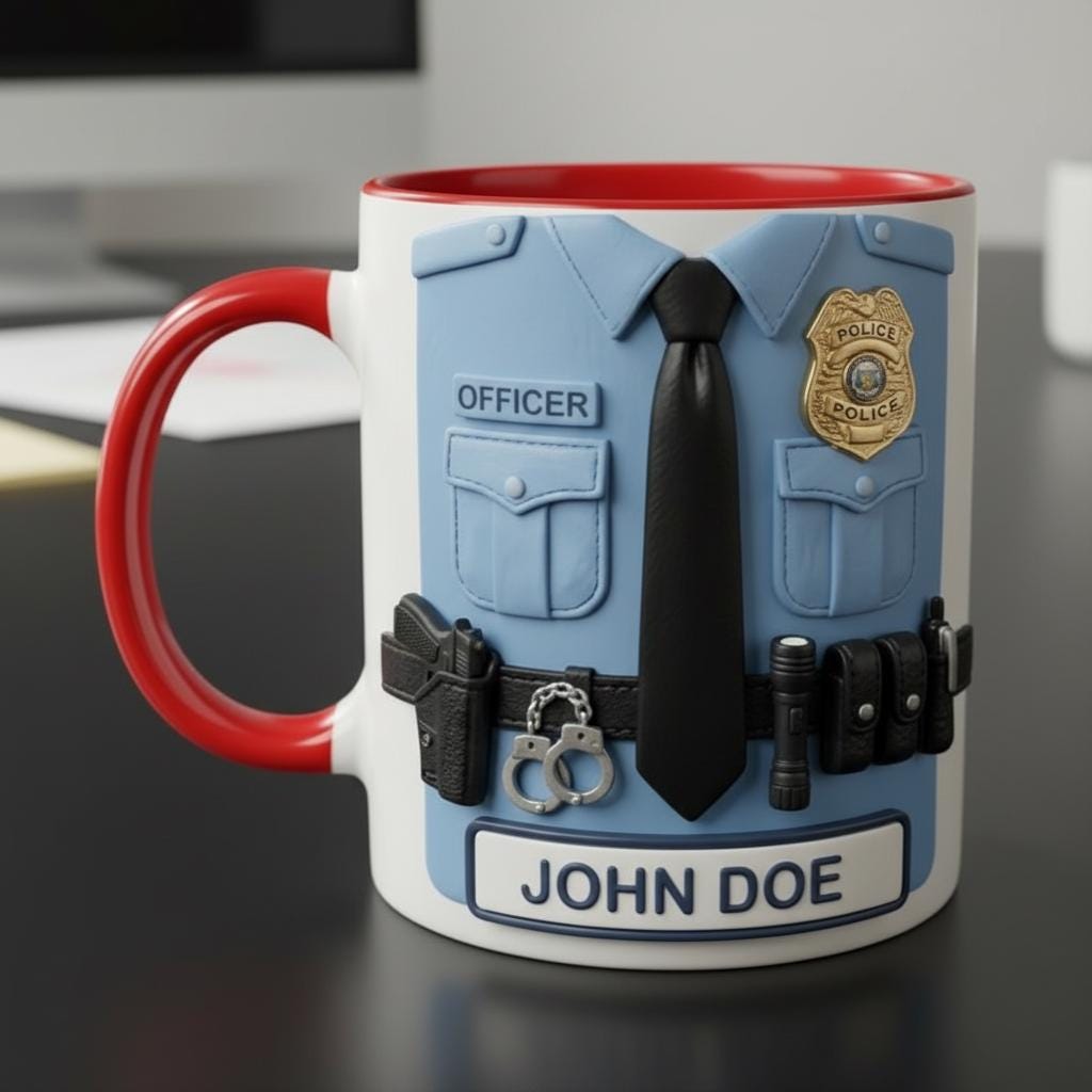 Personalized Police Bulletproof Vest Mug, Custom Officer Uniform Cup, Policemen Coffee Mugs, Gift for Him - image 2