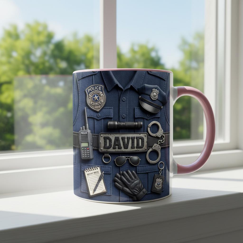 Personalized Police Bulletproof Vest Mug, Officer Uniform Cup, Policemen Coffee Mugs, Gift for Him - image 3